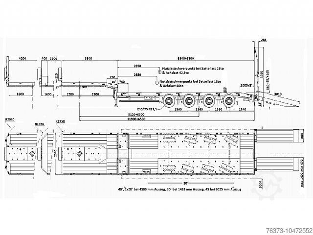 Dieplader Faymonville MAX Trailer 4-Achs-Tele-Semi mit Rampen, zwgl.