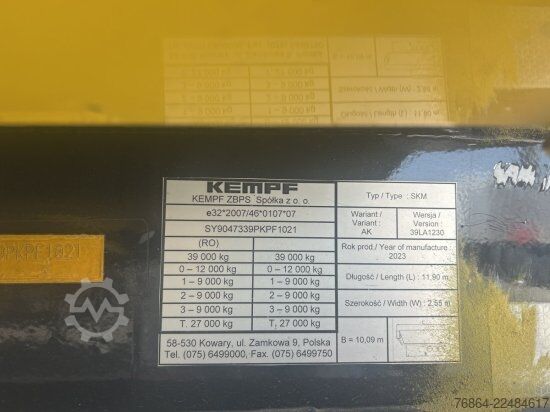 टिपर सेमिट्रेलर KEMPF SKM 39 ALU-KASTENMULDE 55M³ ROLLPLANE MEHRERE EINHEITEN UND FARBEN VERFüGBAR