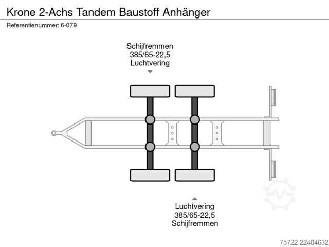Rakodóplatform Krone 2-Achs Tandem Baustoff Anhänger