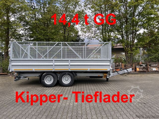 Remolque volquete Möslein TTD 14  5,70 m  14 t Tandem- Kipper Tieflader 5,70 m lang, Breite Reifen-- Neufahrzeug --