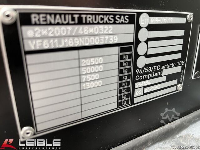 کامیون جعبه‌ای RENAULT T380 *Koffer 7,25m*LBW-Bär 2t*Klima*2x verfügbar