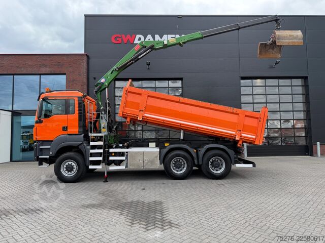 รถดัมพ์พร้อมเครน MAN TGS 26.400 6x6 Kipper / Z kraan  Euro 6