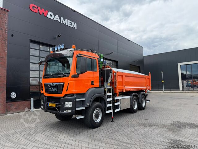 รถดัมพ์พร้อมเครน MAN TGS 26.400 6x6 Kipper / Z kraan  Euro 6