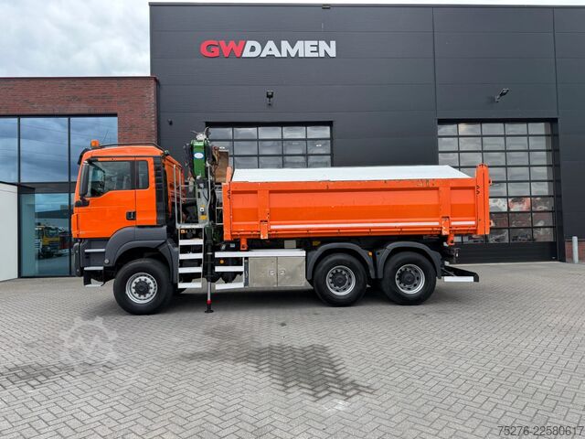 รถดัมพ์พร้อมเครน MAN TGS 26.400 6x6 Kipper / Z kraan  Euro 6