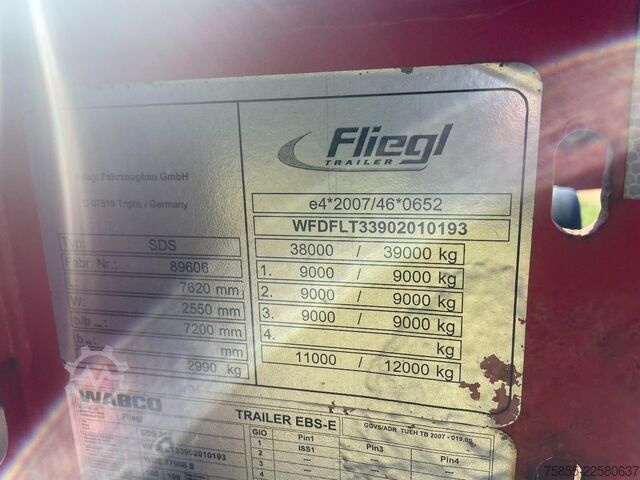Transporte de contenedores Fliegl SDS380 20FT Tank / ADR / BPW Disc