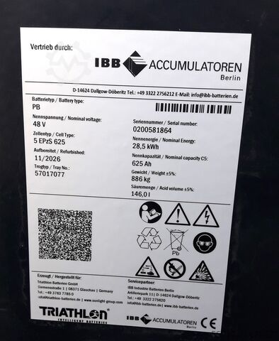 Batteri 48 volt typ 5 PzS 625K  
