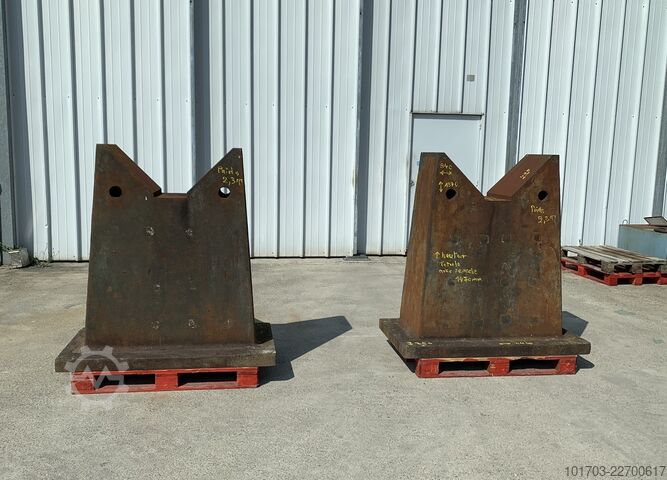 2 soportes en V de hierro fundido Supports en V en fonte 