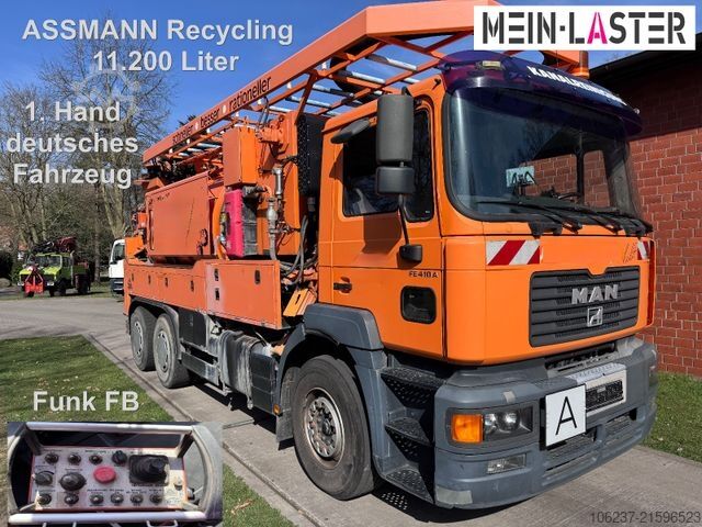 Vakuumtankbil MAN FE 410 Assmann Saug HD Spüler Recycling +  FB.