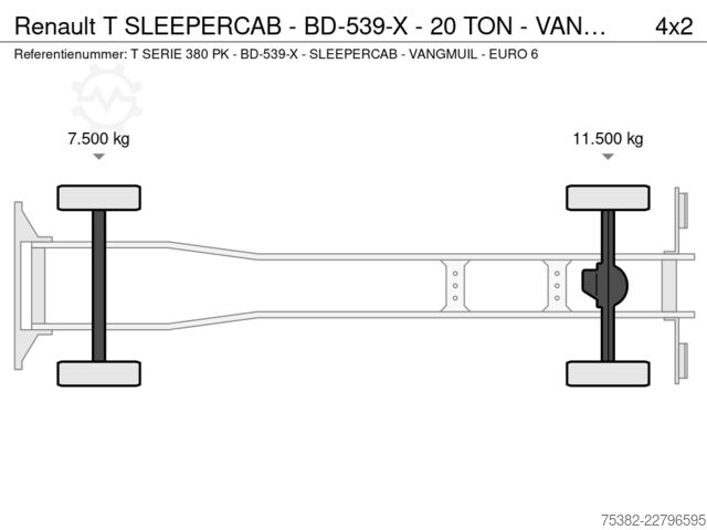 Maleta Renault T SLEEPERCAB - BD-539-X - 20 TON - VANGMUIL - E...