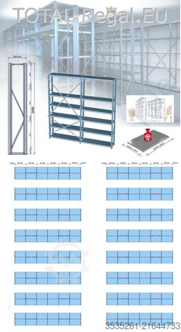  TOTAL-REGAL nedcon Fachbodenregale 16 Doppelr. je 6 Felder