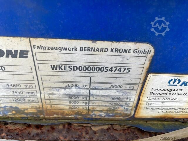 Lonas deslizantes Krone SD 3-Axle Mega / BPW Axles / NL Trailer