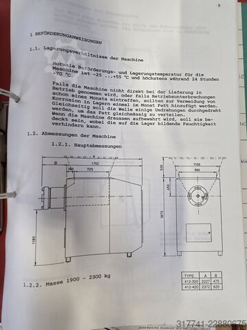 Mėsos perdirbimo mašina Palmiarnia 412 412