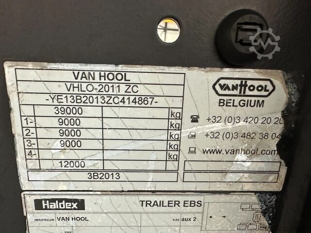 Vận tải container Van Hool 3B2013 20FT ADR CHASSIS / empty weight 3.300kg ...