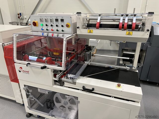 Foliewikkelmachine E Shrink Packaging LB-728 + LB-201 Angle Sealer with Shrink Tunnel