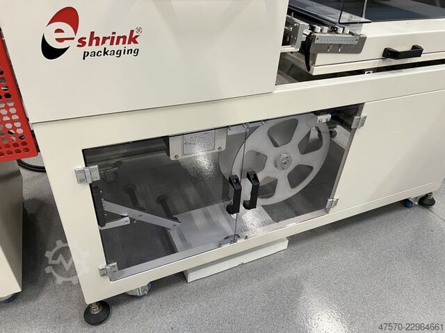 Foliewikkelmachine E Shrink Packaging LB-728 + LB-201 Angle Sealer with Shrink Tunnel