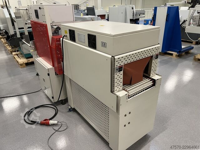 Foliewikkelmachine E Shrink Packaging LB-728 + LB-201 Angle Sealer with Shrink Tunnel