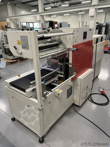 Foliewikkelmachine E Shrink Packaging LB-728 + LB-201 Angle Sealer with Shrink Tunnel