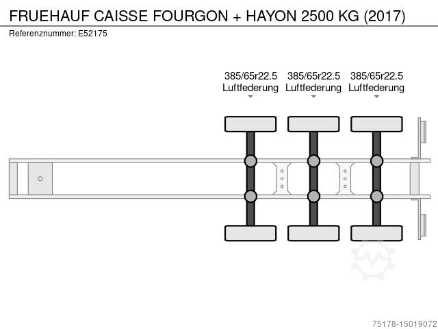 Fruehauf CAISSE FOURGON HAYON 2500 KG (2017)
