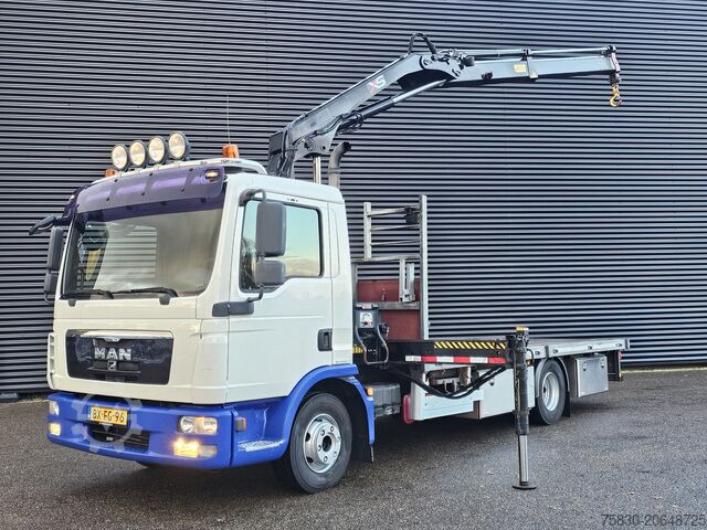 Ladepritsche MAN TGL 12.220 / HIAB CRANE / MACHINE TRANSPORT