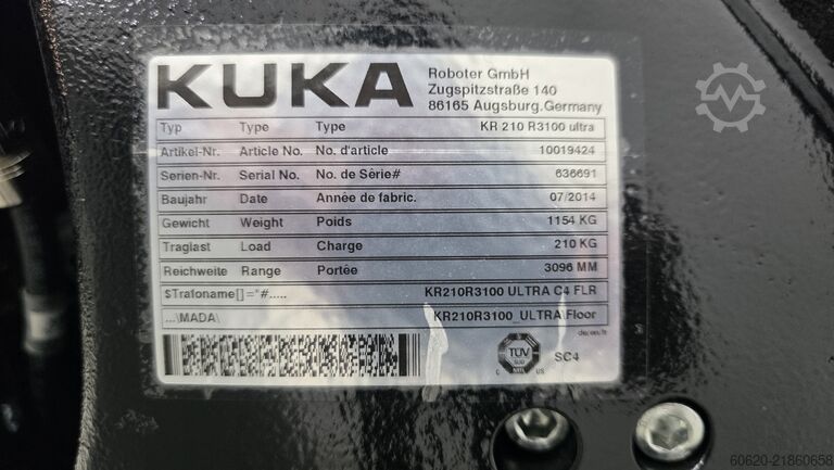 Robô industrial KUKA KR 210 R3100 ultra + KR C4