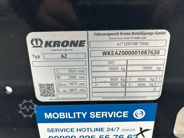 Keičiamo važiuoklės priekaba KRONE 2 Achswechselfahrgestell, Typ: AZW 18 eL3B9