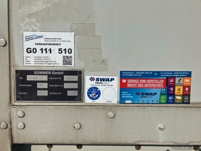 Kėbulas keičiamas priekaba SOMMER Wechselbrücke Koffer