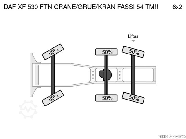 Standard-SZM DAF XF 530 FTN CRANE/GRUE/KRAN FASSI 54 TM!!