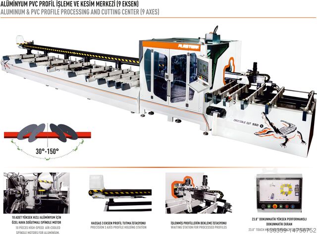 çift gönye testere PLASTMAK PVC ALÜMİNUM İŞLEME MAKİNELERİ SÇ 4550 PROFILE CUTTING AND PROCESSING