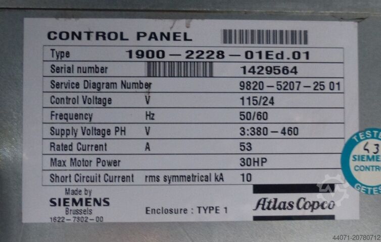 Kompresor śrubowy GA15VSDFF Atlas Copco GA15VSDFF