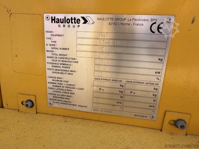  HAULOTTE Star 10 Electric Masthoogwerker / Vertical Boom lift 10M werkhoogte 2014
