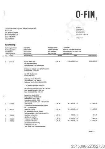 Q-Fin F1200 12/2024 252 horas de funcionamento Q-FIN F1200
