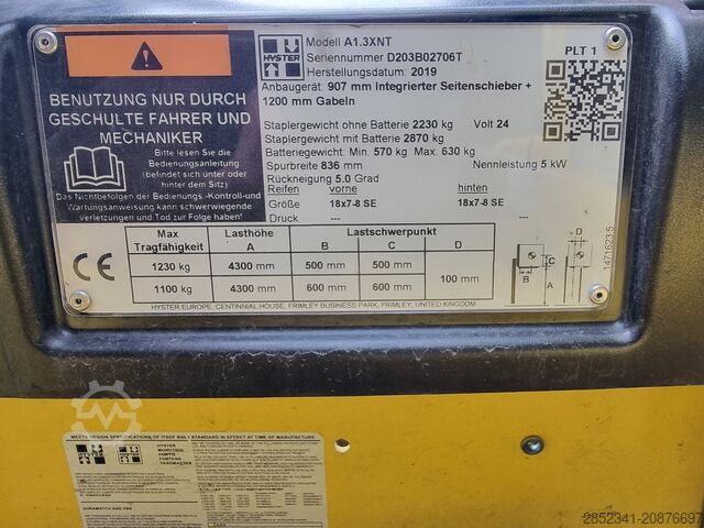 Gabelstapler Hyster A1.3XNT mit sehr wenig Stunden!