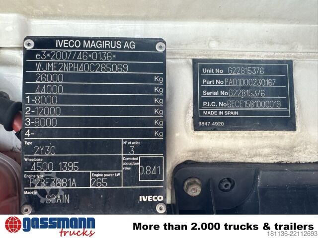 Kanca kasalı yük kamyonu (roll-off) Iveco Stralis AD260S36 6x2/4, EEV, Meiller RK 20.70,