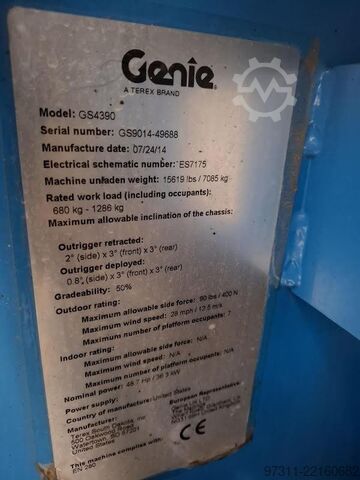 Elevador de tesoura Genie GS-4390 RT