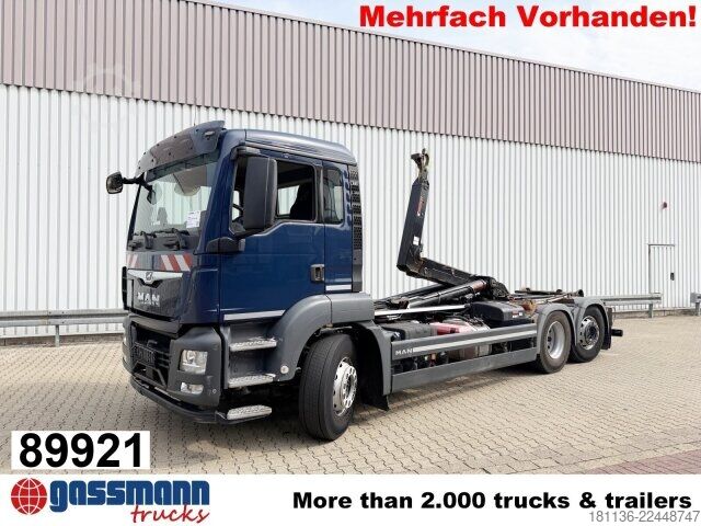 Kamion s kipom s pomičnim kontejnerom MAN TGS 26.420 6x2-4 BL Hiab ULT 21-59-M-ITF,