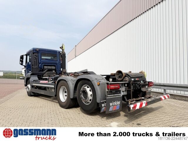 Kamion s kipom s pomičnim kontejnerom MAN TGS 26.420 6x2-4 BL Hiab ULT 21-59-M-ITF,