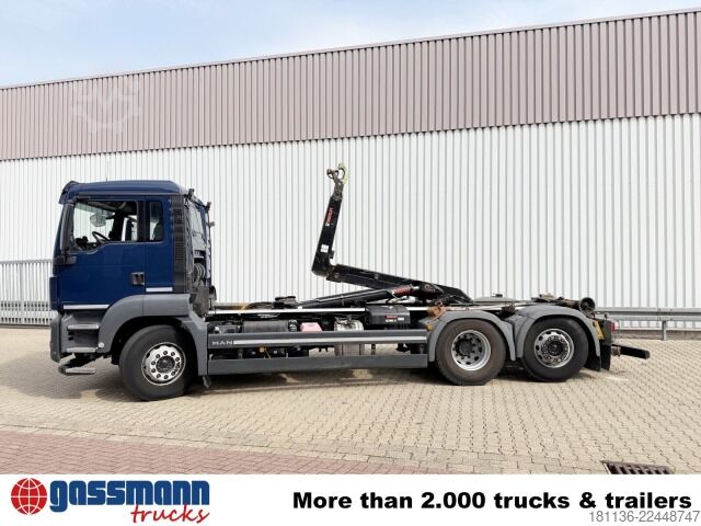 Kamion s kipom s pomičnim kontejnerom MAN TGS 26.420 6x2-4 BL Hiab ULT 21-59-M-ITF,