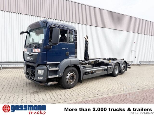 Kamion s kipom s pomičnim kontejnerom MAN TGS 26.420 6x2-4 BL Meiller 26.65 Lenk-Liftachse