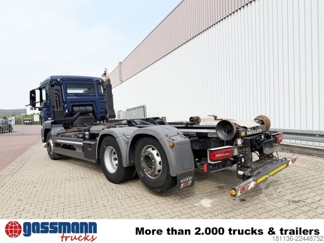 Kamion s kipom s pomičnim kontejnerom MAN TGS 26.420 6x2-4 BL Meiller 26.65 Lenk-Liftachse