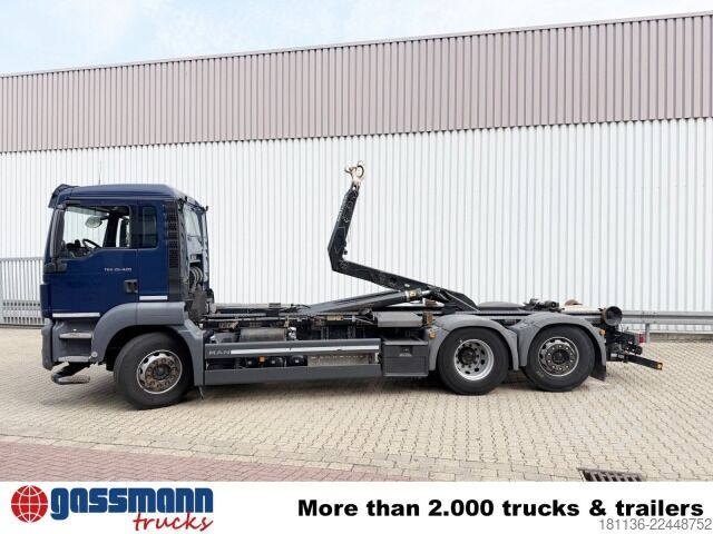 Kamion s kipom s pomičnim kontejnerom MAN TGS 26.420 6x2-4 BL Meiller 26.65 Lenk-Liftachse