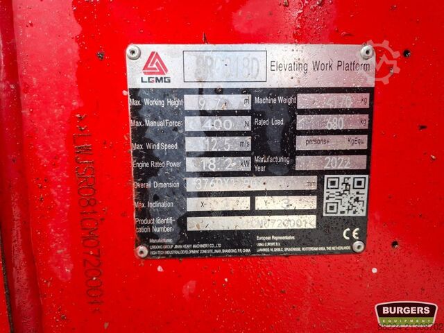 シザーリフト LGMG SR0818D