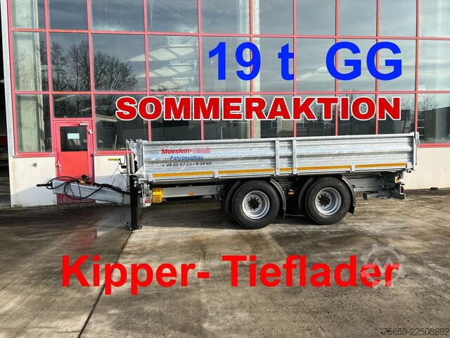 Remolque volquete Möslein TTD 19 B  19 t Tandemkipper- Tieflader, Breitbereifung