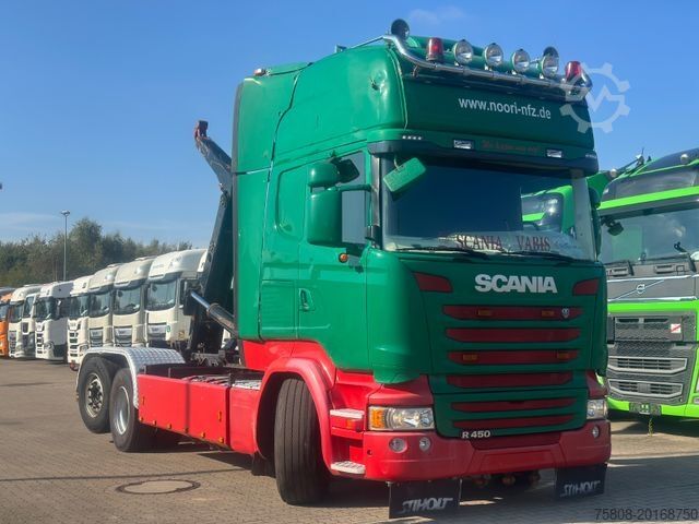 Camión portacontenedores de gancho SCANIA R450 Meiller RK20.65 Lift/Lenk AHK Standklima