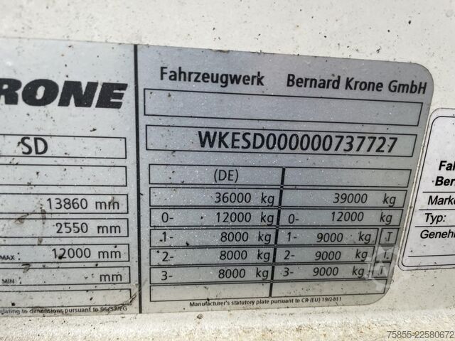 Transporte de volumen Krone Mega Volume / BPW Axles / Discbrakes / German T...