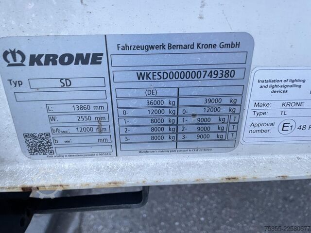 Transporte de volumen Krone Mega Volume / BPW Axles / Discbrakes / German T...