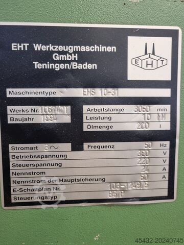 Hydraulisk giljotinesaks EHT EHS 10-31