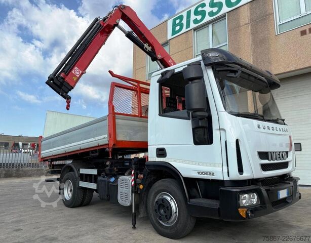 CAMION AVEC GRUE ET BENNE Iveco EUROCARGO ML 100E22