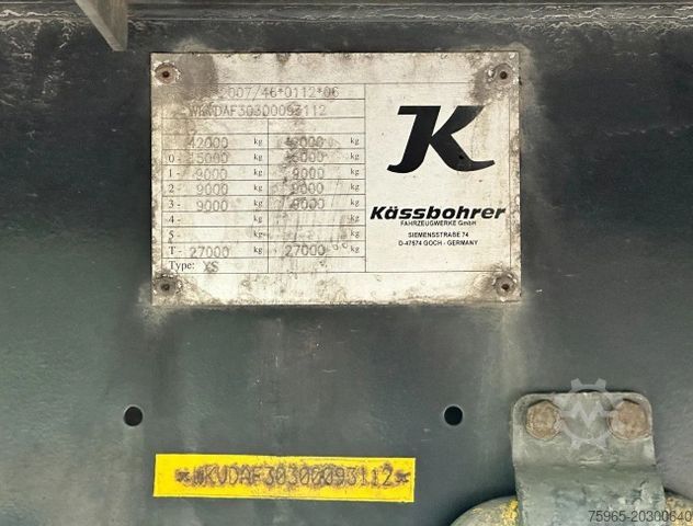 Åpen semitrailer med presenning KÄSSBOHRER XS VALX AXLES DRUM BRAKES NEW CURTAINS NL-TRAILE