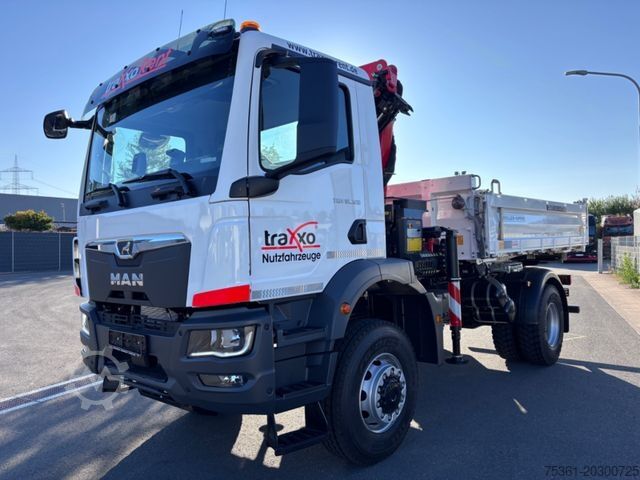 Truk bak dump tiga sisi MAN TGM 18.320 4X4 BB Krankipper Palfinger PK 12.501