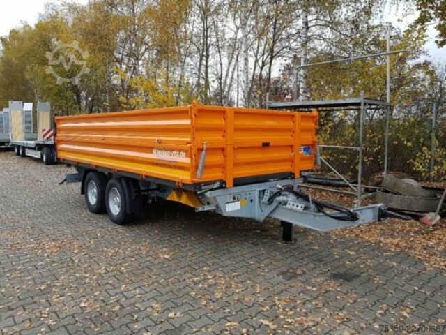 Remolque volquete Möslein TTD11- BA Orange  neuer Tandem 3- Seitenkipper Tiefladermit Bordwand- Aufsatz-- Neufahrzeug --